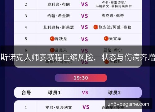 斯诺克大师赛赛程压缩风险，状态与伤病齐增